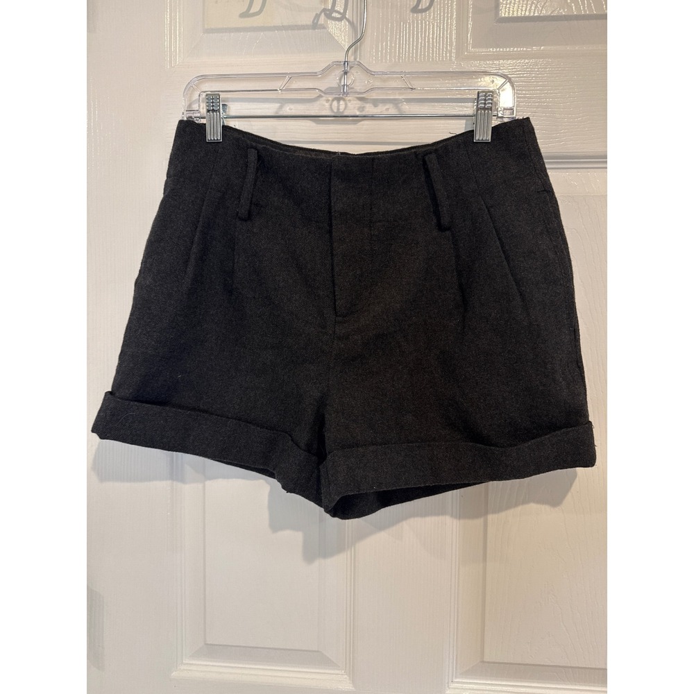 Forever 21 Wool Blend Shorts High Waist Cuffed‎ Dressy Gray L